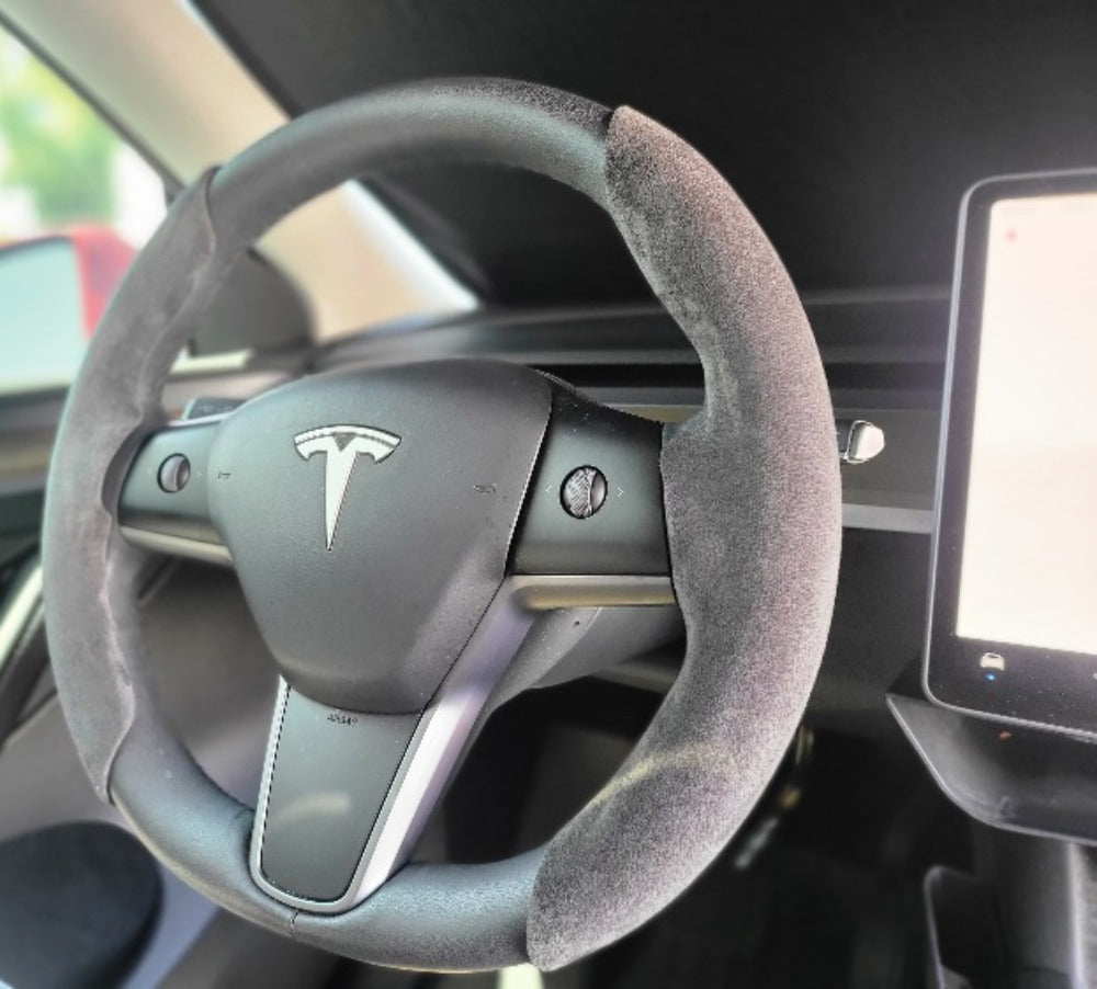 Tesla Model Y & Model 3 Steering Wheel Cover - Gray - 2